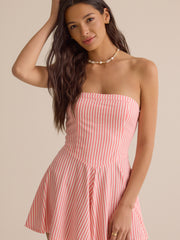 Carlie Strapless Stripe Romper