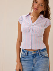 Jude Stripe Button Up Top