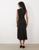 Mango Sleeveless Ruched Midi Dress In Black