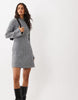 Aware High Neck Long Sleeve Knitted Mini Dress In Medium Grey Melange
