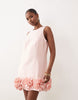 Yas Ruffle Hem Mini Dress In Rose Pink