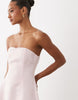 Aria Cove Satin Seam Detail Structured Bandeau Mini Dress In Pink
