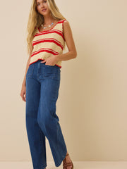 Regan Striped Crochet Tank