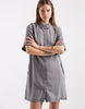 Object Button Down Mini Dress In Light Grey Denim