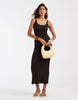 Rib Midi Dress In Chocolate