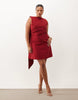 Tfnc Plus Bengaline V Back Draped Mini Dress In Deep Red