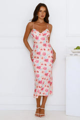 Summertime Dream Satin Midi Dress Floral