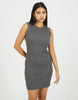 Brave Soul Ribbed Jersey Sleeveless Bodycon Mini Dress In Grey