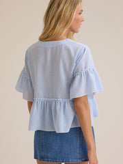 Calista Stripe Peplum Top