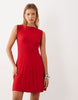Mango Sleeveless Knitted Mini Dress In Red