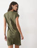 High Neck Mini Dress In Khaki