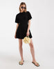Cinched Seam Detail Mini Dress In Black