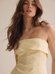 Perry Fold Over Linen Tube Top