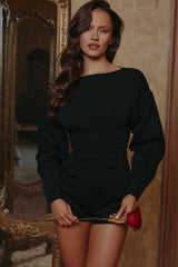 black crepe contour playsuit