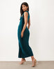 Sculpting Maxi Dress With Scarf Detail In Teal