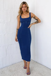 Momentum Maker Midi Dress Dark Denim