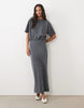 Short Sleeve T-Shirt Maxi Dress In Charcoal