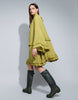 Muse Assembly Boho Ruffle Fluted Sleeve Lena Dress In Chartreuse