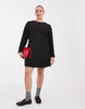 Vero Moda Curve Long Sleeve Button Cuff Detail Mini Dress In Black