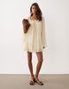 Miss Selfridge Chiffon Mini Dress In Buttermilk