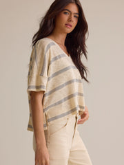 Dylan Striped V-Neck Top
