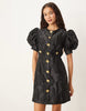 Sister Jane Anemone Jacquard Mini Dress In Black