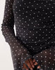 Printed Mesh Off Shoulder Mini Dress With Angel Sleeve In Spot Print