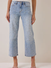 Brooklyn Embellished Straight Leg Jeans