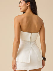 Perry Fold Over Linen Tube Top