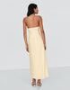 Bershka Halter Midi Dress With Linen In Yellow