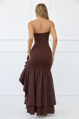 Extravagant Events Strapless Maxi Dress Brown
