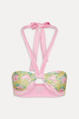Leah Bandeau Halter Bikini Top - Nymphaea
