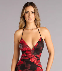 Mael Floral Rhinestone Mermaid Formal Dress
