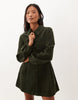 Nobody'S Child Petite Montego Cord Button Through Pocket Detail Shirt Mini Dress In Dark Green