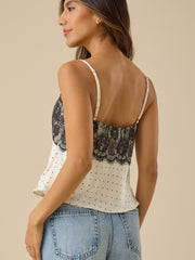 Kenna Satin Lace Tank
