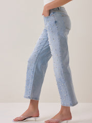 Brooklyn Embellished Straight Leg Jeans