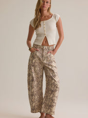 Josie Snake Skin Barrel Pant