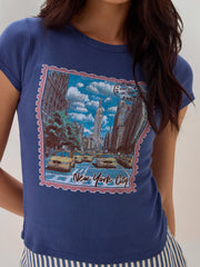New York Post Card Baby Tee