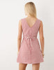 V Neck Mini Dress In Red Gingham