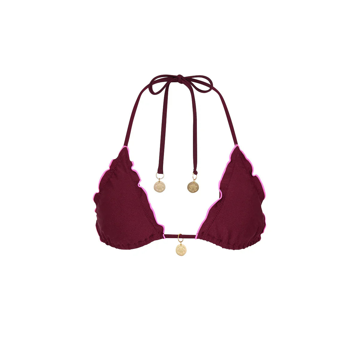 Lettuce Edge Bralette Bikini Top - Sangria Spritz