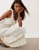 Miss Selfridge Frill Detail Crochet Maxi Dress In Cream