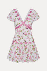 Belladonna Cotton Floral Mini Dress - Rosebush