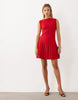 Mango Sleeveless Knitted Mini Dress In Red