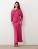 Fallen Shoulder Maxi Dress In Pink