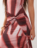 Halterneck Maxi Dress With Twisted Waist Detail In Abstract Print