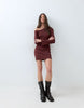 Cotton Asym Rib Mini Dress In Chocolate