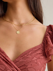 Hammered Coin Layer Necklace
