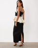Asos Luxe Structured Contrast Maxi Dress With Peplum Detail In Mono