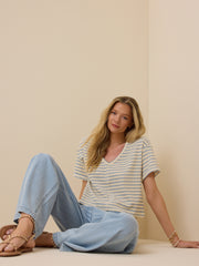 Scarlett V-Neck Striped Top