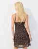 Stradivarius Leopard Print Strappy Mini Dress In Mid Beige